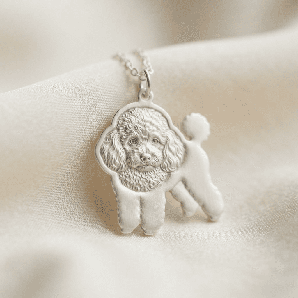 Dog Silhouette pet portrait pendant