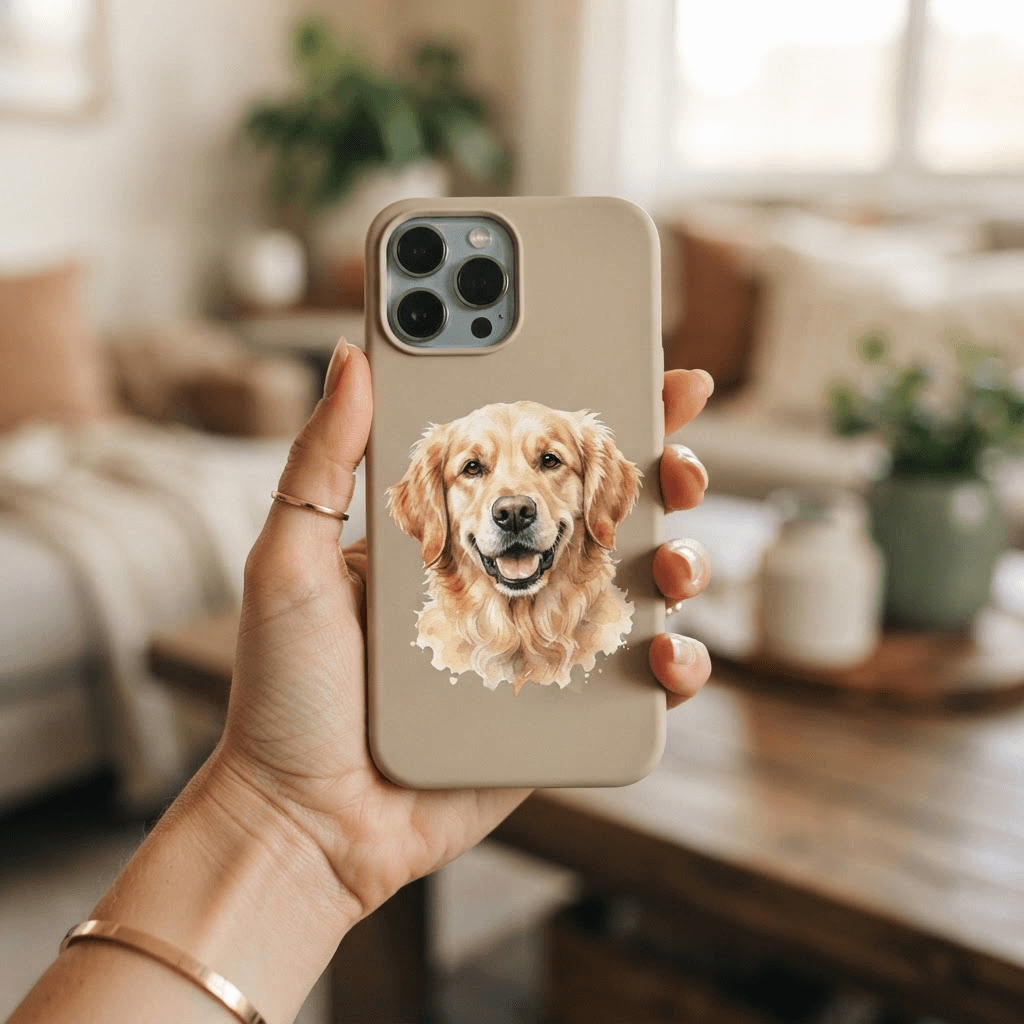 Hand-painted golden retriever case