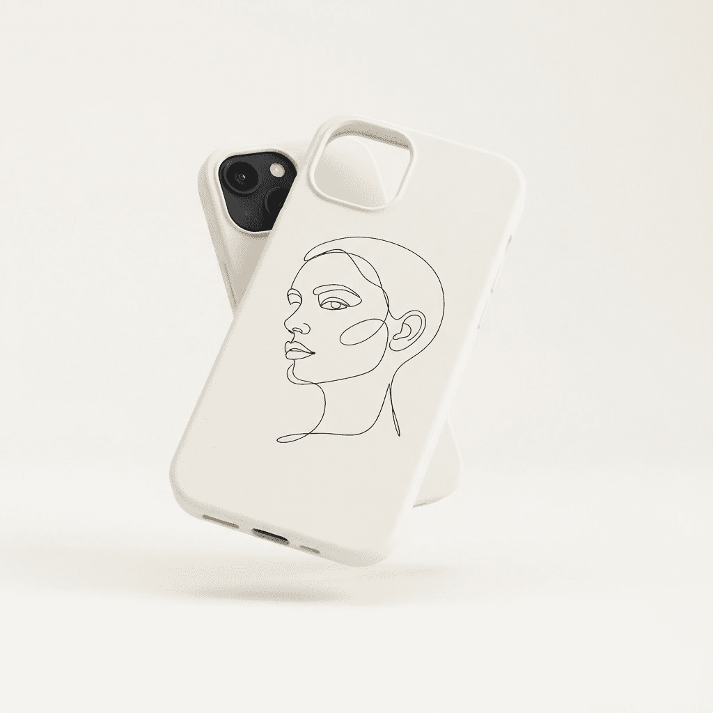 Minimalist line art portrait case